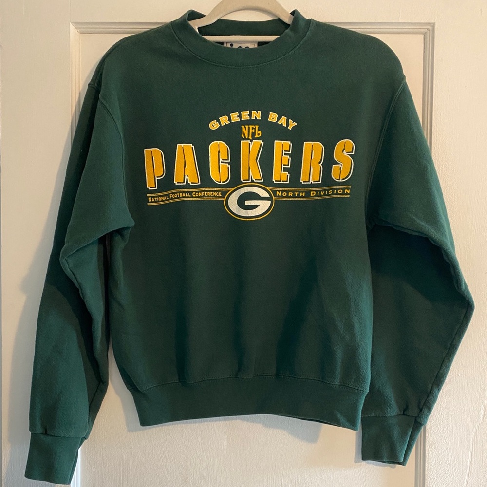Y2K Vintage Lee Nutmeg Mills Green Bay Packers Crewneck Sweatshirt Size Large